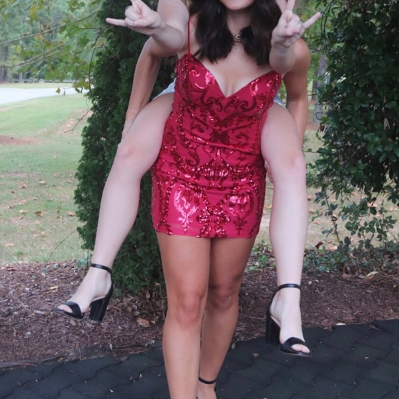 Red Homecoming Mini Dress - Picture 3 of 3